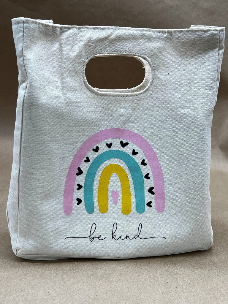 RAINBOW “BE KIND” CANVAS LUNCH BAG